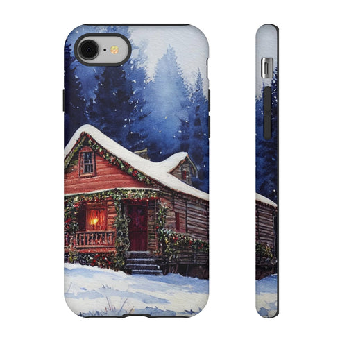 Cozy Christmas Cabin in the Snow - Impact Resistant Phone Case iPhone 8 Matte